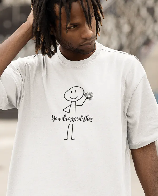 Off_White_Pure_Cotton_Oversized_Drop_Shoulder_T-Shirt_for_Men_(240_Gsm)_(Gen_Z_-_You_Dropped_The_Brain)