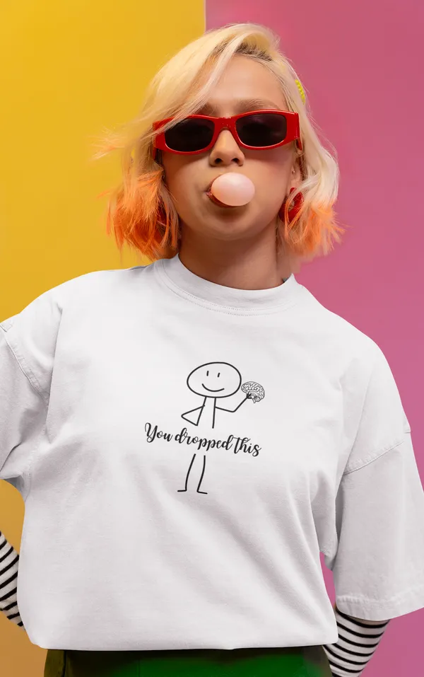 Off_White_Pure_Cotton_Oversized_Drop_Shoulder_T-Shirt_for_Women_(240_Gsm)_(Gen_Z_-_You_Dropped_The_Brain)