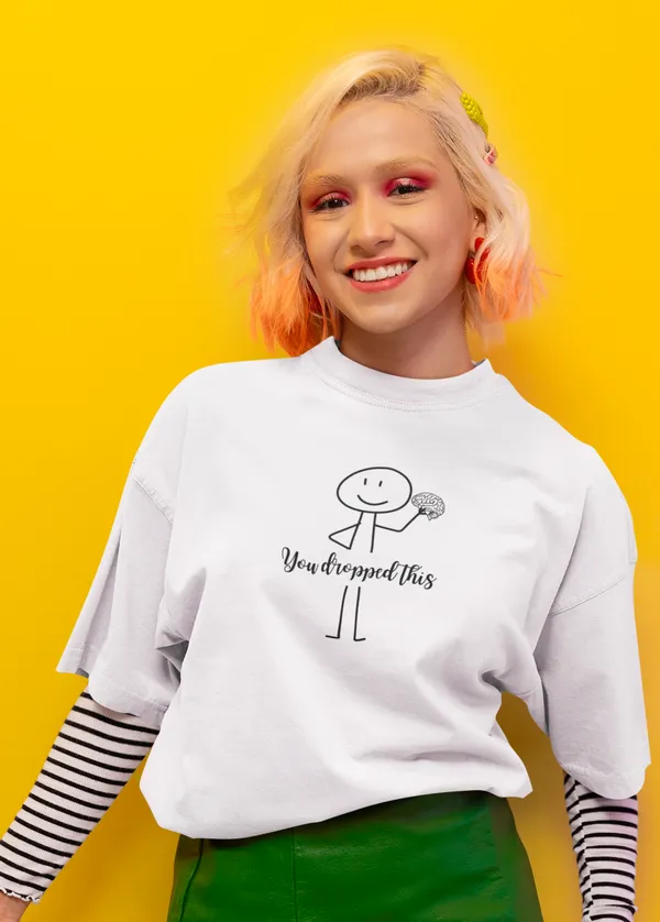 Off_White_Pure_Cotton_Oversized_Drop_Shoulder_T-Shirt_for_Women_(240_Gsm)_(Gen_Z_-_You_Dropped_The_Brain)