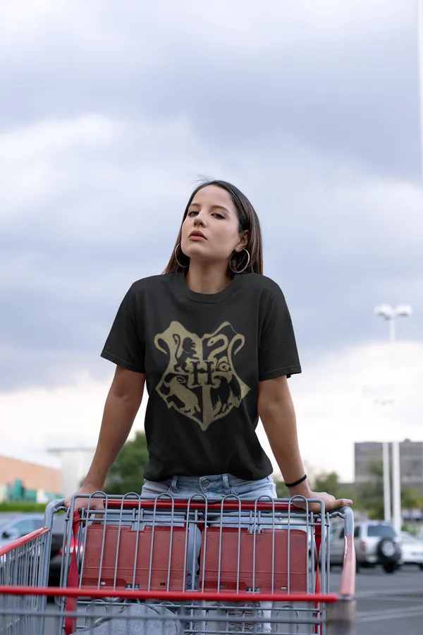 Black_Pure_Cotton_Oversized_Drop_Shoulder_Unisex_T-shirt_With_240_GSM_(Harry_Potter_All_House_Logo)