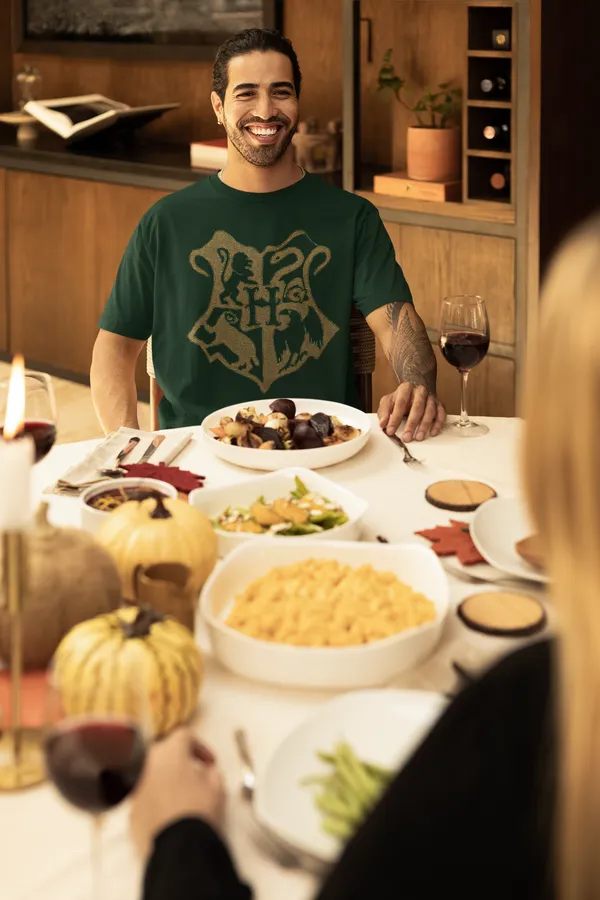 Forest_Green_Pure_Cotton_Oversized_Drop_Shoulder_Unisex_T-shirt_With_240_GSM_(Harry_Potter_All_House_Logo)