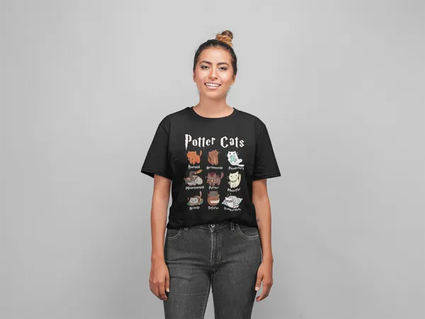 Black_Pure_Cotton_Oversized_Drop_Shoulder_Unisex_T-shirt_With_240_GSM_(Potter_Cats)