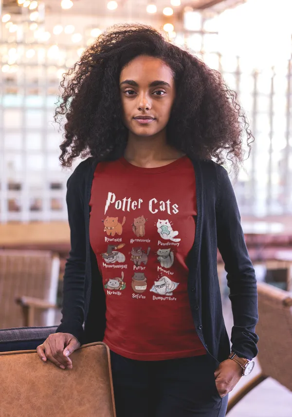 Maroon_Pure_Cotton_Oversized_Drop_Shoulder_Unisex_T-shirt_With_240_GSM_(Potter_Cats)