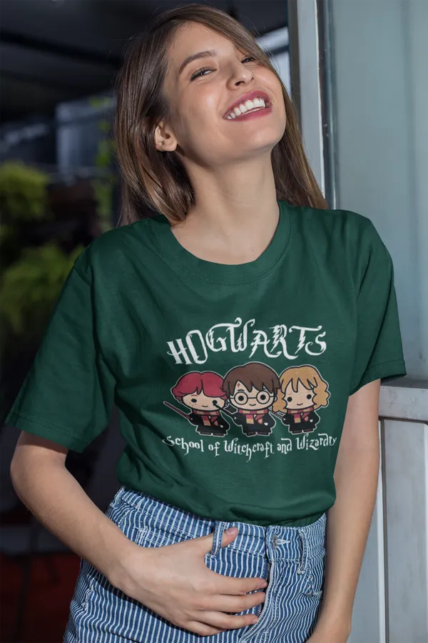 Forest_Green_Pure_Cotton_Oversized_Drop_Shoulder_Unisex_T-shirt_With_240_GSM_(Harry_Potter_Hogwarts)