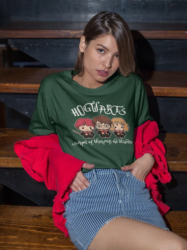 Forest_Green_Pure_Cotton_Oversized_Drop_Shoulder_Unisex_T-shirt_With_240_GSM_(Harry_Potter_Hogwarts)