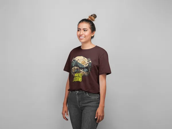 Maroon_Pure_Cotton_Oversized_Drop_Shoulder_women_T-shirt_With_240_GSM_(Never_Stop_Exploring_Travel_T_shirt)