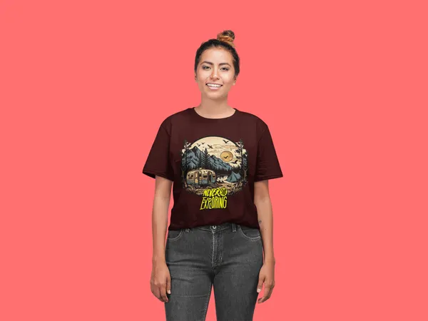 Maroon_Pure_Cotton_Oversized_Drop_Shoulder_women_T-shirt_With_240_GSM_(Never_Stop_Exploring_Travel_T_shirt)