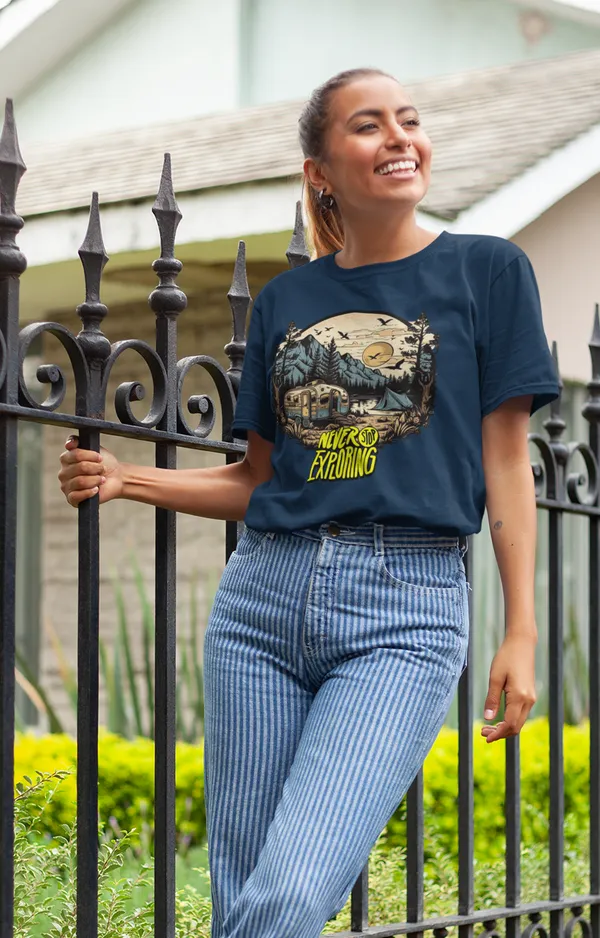 Navy_Pure_Cotton_Oversized_Drop_Shoulder_women_T-shirt_With_240_GSM_(Never_Stop_Exploring_Travel_T_shirt)