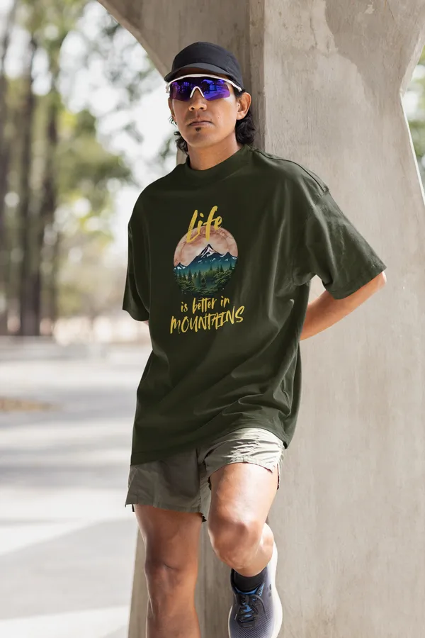 Navy_Pure_Cotton_Oversized_Drop_Shoulder_Men_T-shirt_With_240_GSM_(Travel_Tshirt_Life_in_Mountain)