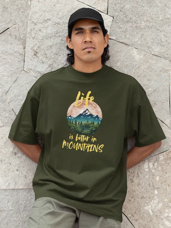 Navy_Pure_Cotton_Oversized_Drop_Shoulder_Men_T-shirt_With_240_GSM_(Travel_Tshirt_Life_in_Mountain)