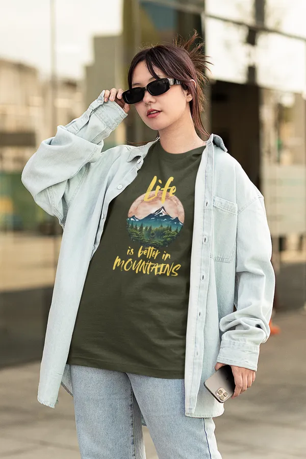 Navy_Pure_Cotton_Oversized_Drop_Shoulder_Women_T-shirt_With_240_GSM_(Travel_Tshirt_Life_in_Mountain)