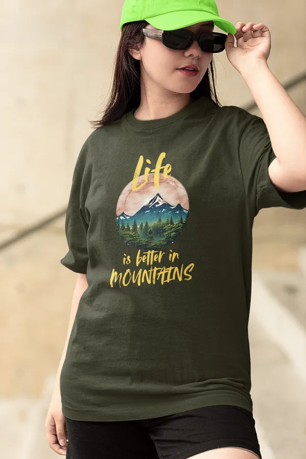 Navy_Pure_Cotton_Oversized_Drop_Shoulder_Women_T-shirt_With_240_GSM_(Travel_Tshirt_Life_in_Mountain)