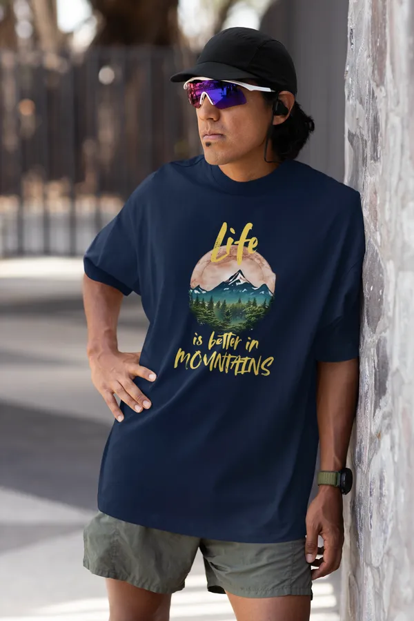 Navy_Pure_Cotton_Oversized_Drop_Shoulder_Men_T-shirt_With_240_GSM_(Travel_Tshirt_Life_in_Mountain)
