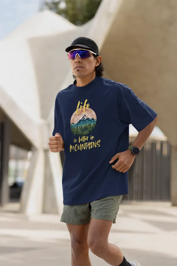 Navy_Pure_Cotton_Oversized_Drop_Shoulder_Men_T-shirt_With_240_GSM_(Travel_Tshirt_Life_in_Mountain)
