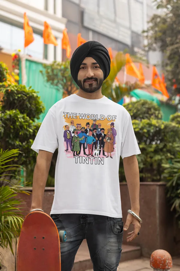 Off_White_Pure_Cotton_Oversized_Drop_Shoulder_Unisex_T-shirt_With_240_GSM_(World_Of_Tintin)