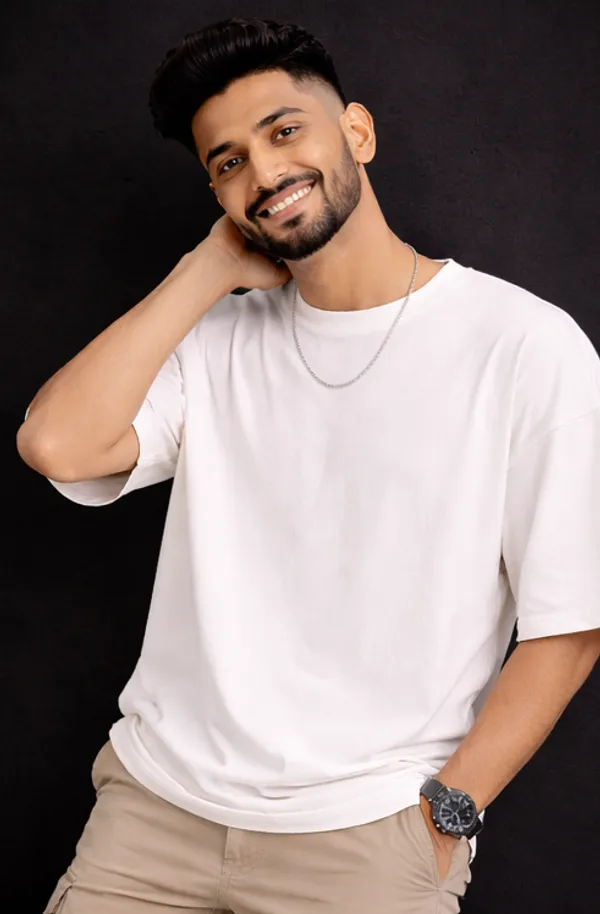 Solid_White_Colour_Pure_Cotton_Oversized_Drop_Shoulder_Unisex_240_GSM_T-shirt