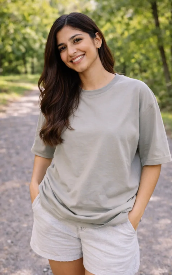Solid_Grey_Colour_Pure_Cotton_Oversized_Drop_Shoulder_Unisex_240_GSM_T-shirt