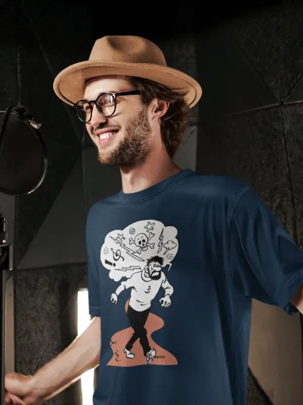 Darkest_Blue_Cotton_Oversized_Drop_Shoulder_Unisex_T-shirt_With_240_GSM_(Angry_Captain_Haddock)