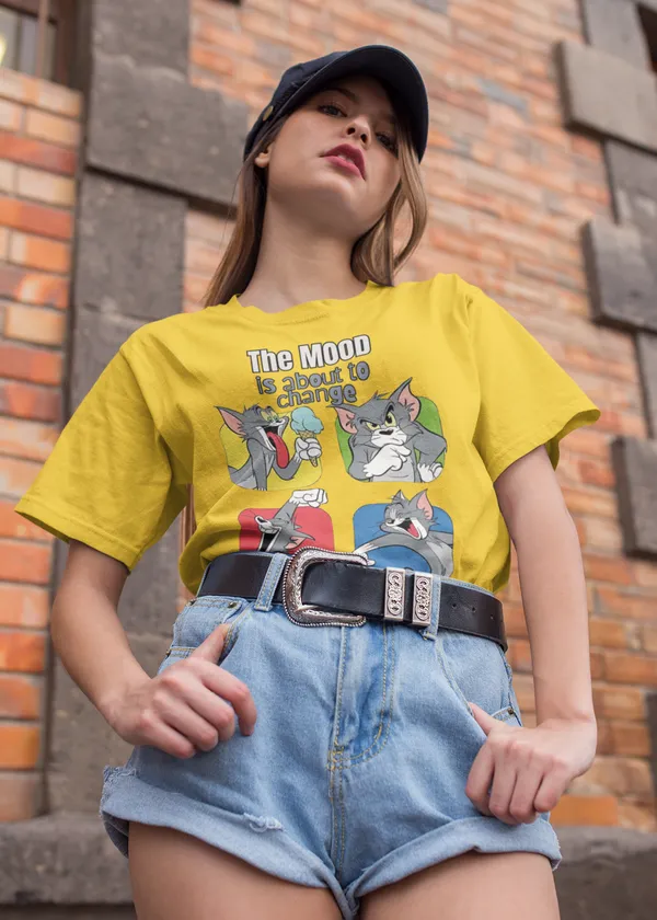Mustard_Pure_Cotton_Oversized_Drop_Shoulder_Girls_T-shirt_With_240_GSM_(TomNJerryMood)