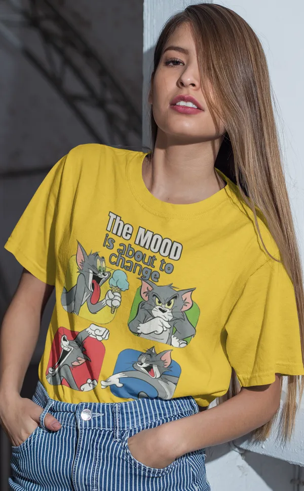 Mustard_Pure_Cotton_Oversized_Drop_Shoulder_Girls_T-shirt_With_240_GSM_(TomNJerryMood)