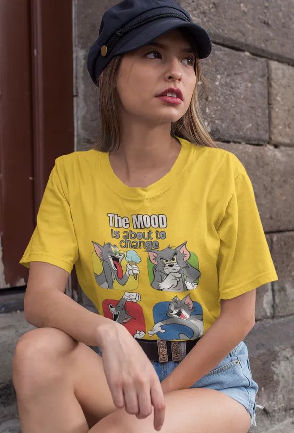 Mustard_Pure_Cotton_Oversized_Drop_Shoulder_Girls_T-shirt_With_240_GSM_(TomNJerryMood)