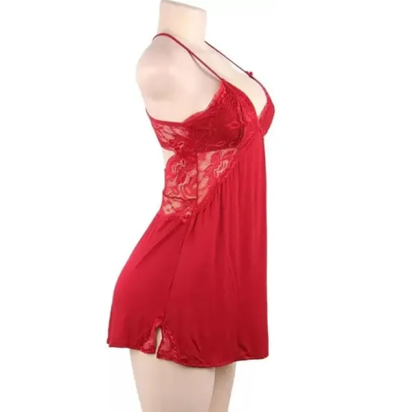Red_Self_Design_Regular_Solid_Baby_Doll_|_For_Women