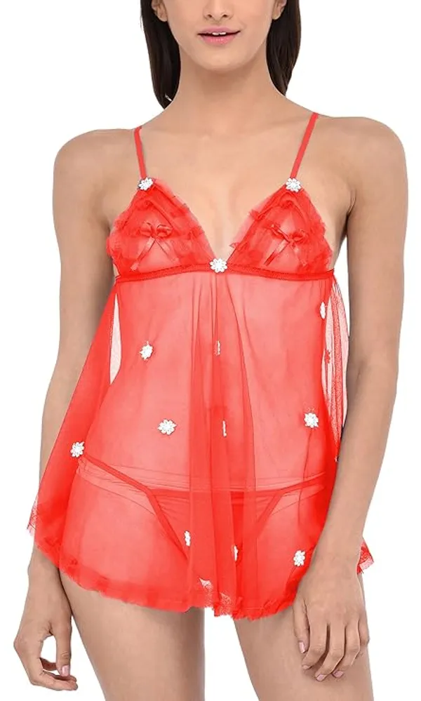Red_Regular_Solid_Baby_Doll_|_For_Women