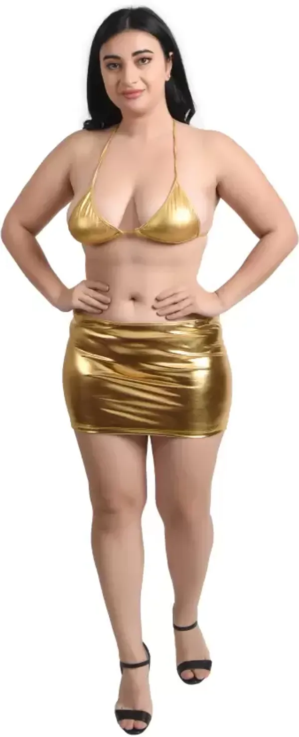 Gold_Self_Design_Regular_Solid_Baby_Doll_Lingerie_Set_|_For_Women