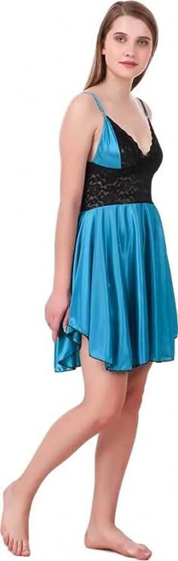 Blue_And_Black_Regular_Solid_Baby_Doll_|_For_Women