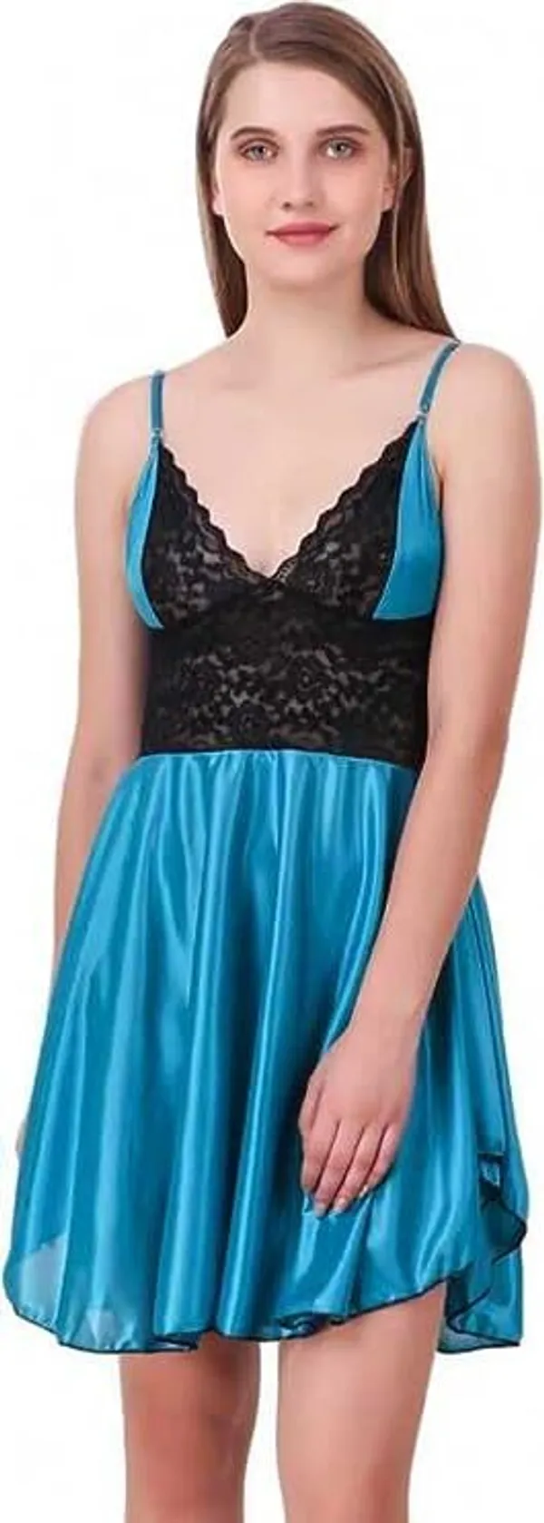 Blue_And_Black_Regular_Solid_Baby_Doll_|_For_Women