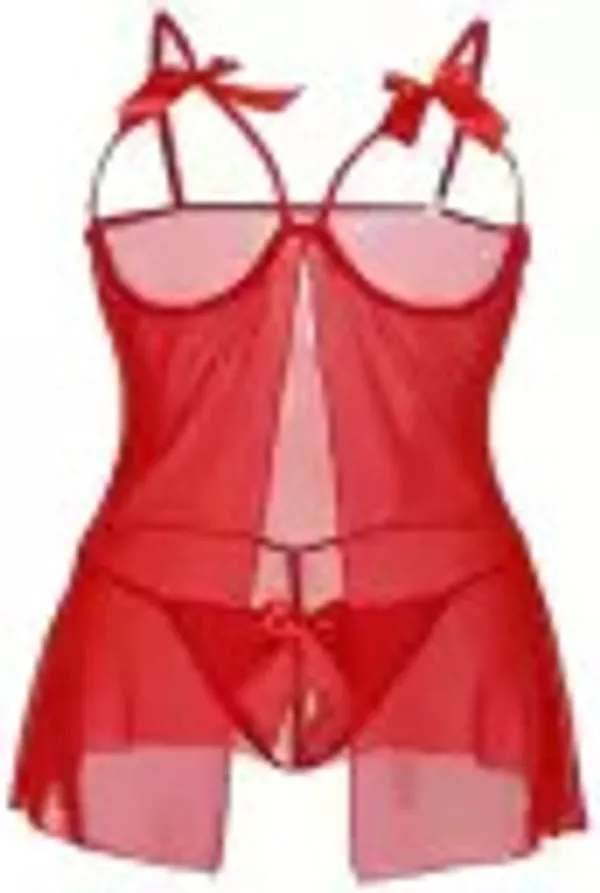Red_Regular_Solid_Baby_Doll_Lingerie_Set_|_For_Women