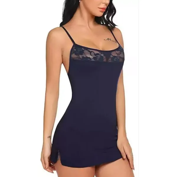 Dark_Blue_Regular_Solid_Baby_Doll_|_For_Women