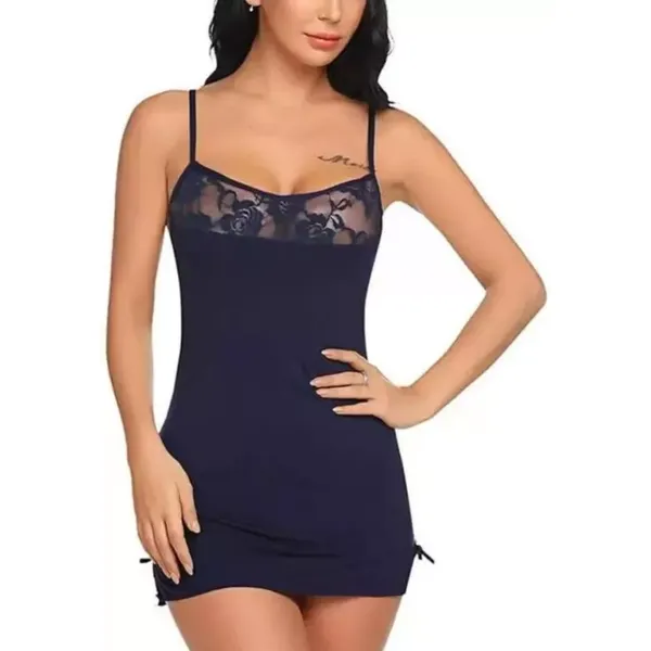 Dark_Blue_Regular_Solid_Baby_Doll_|_For_Women