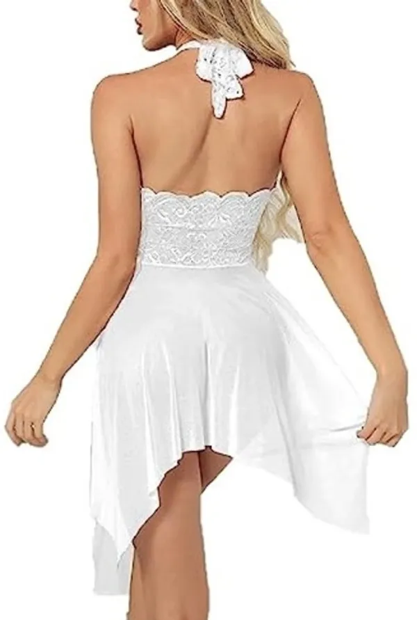 White_Regular_Solid_Baby_Doll_Lingerie_Set_|_For_Women