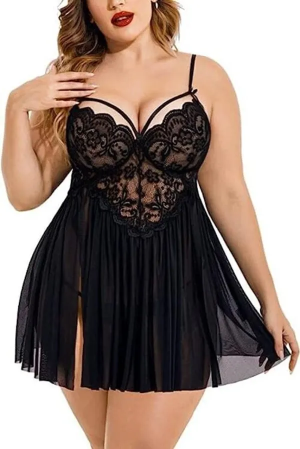 Black_Regular_Solid_Baby_Doll_Lingerie_Set_|_For_Women