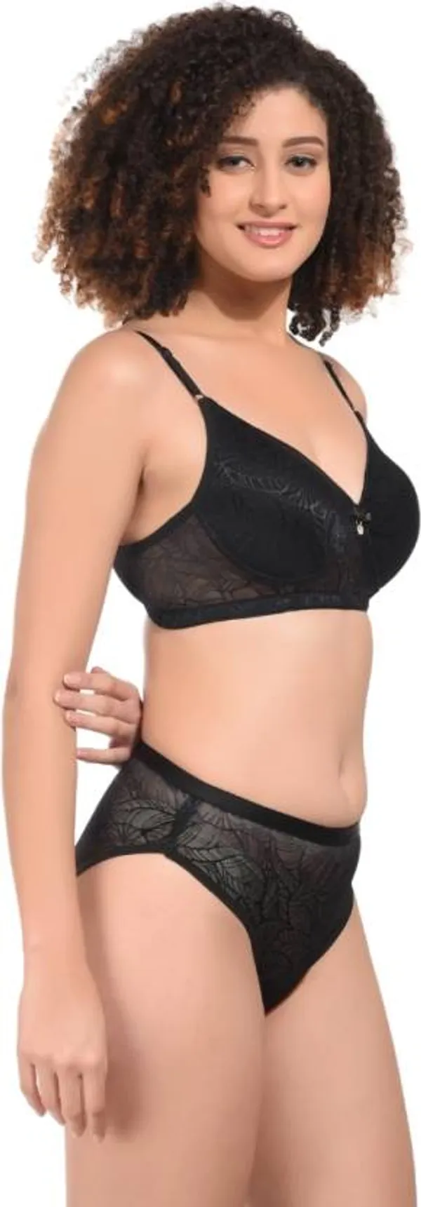 Black_solid_Regular_Self_Design_Lingerie_Set_|_For_Women