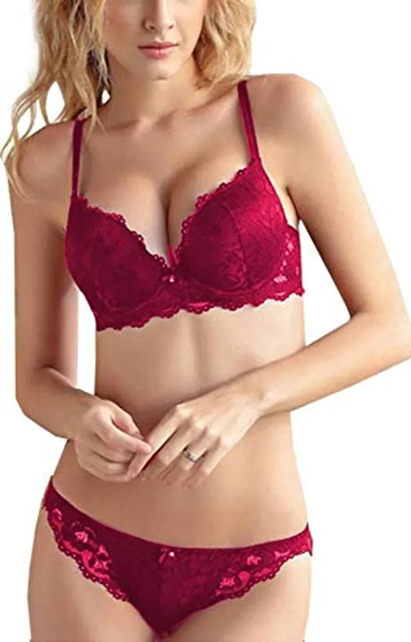 Red_Solid_Net_Self_Design_Lingerie_Set_|_For_Women