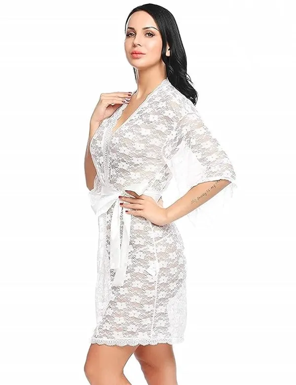 White_Self_Design_Solid_Night_Suit_|_For_Women