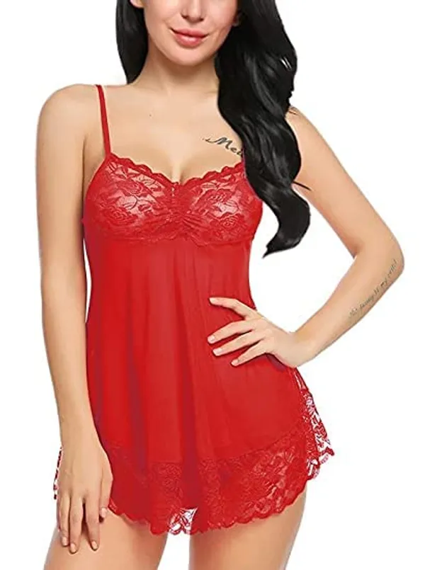 Red_Regular_Solid_Baby_Doll_Lingerie_Set_|_For_Women