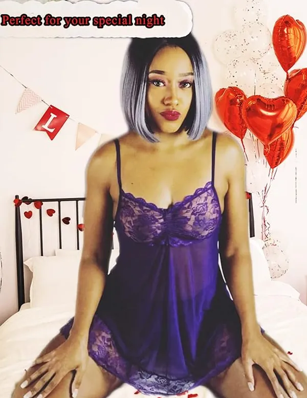 Purple_Regular_Solid_Baby_Doll_Lingerie_Set_|_For_Women