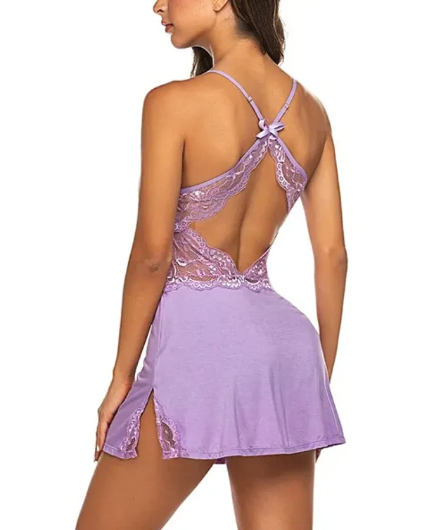 Purple_Self_Design_Baby_doll_Night_Dress_|_For_Women