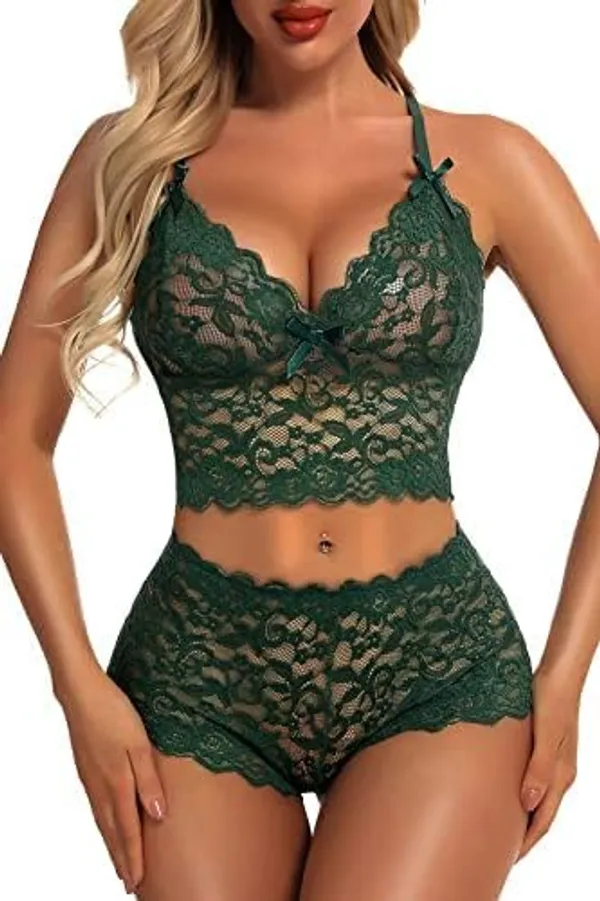 Green_Regular_Solid_Self_Design_Lingerie_Set_|_For_Women