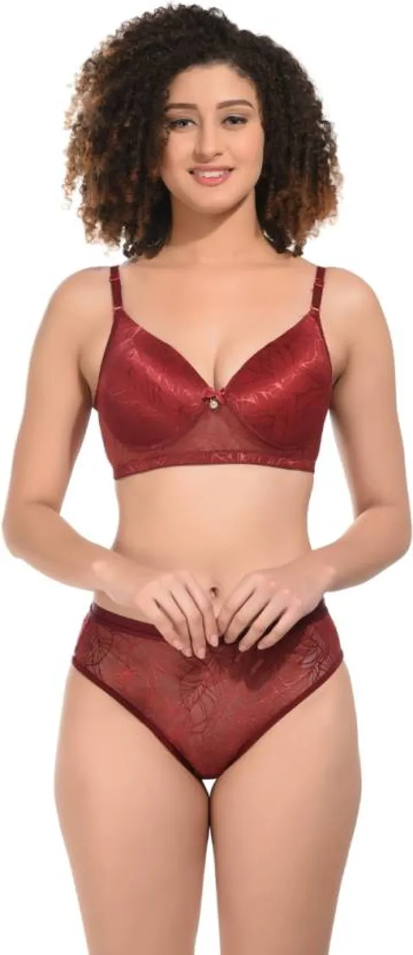 Red_Solid_Regular_Self_Design_Lingerie_Set_|_For_Women