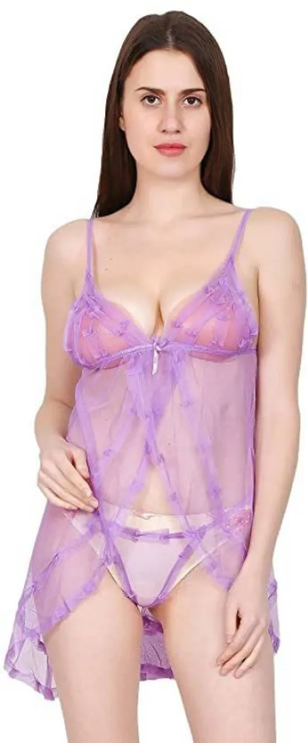Purple_Regular_Solid_Baby_Doll_Lingerie_Set_|_For_Women