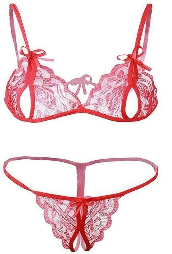 Red_Solid_Regular_Self_Design_Lingerie_Set_|_For_Women