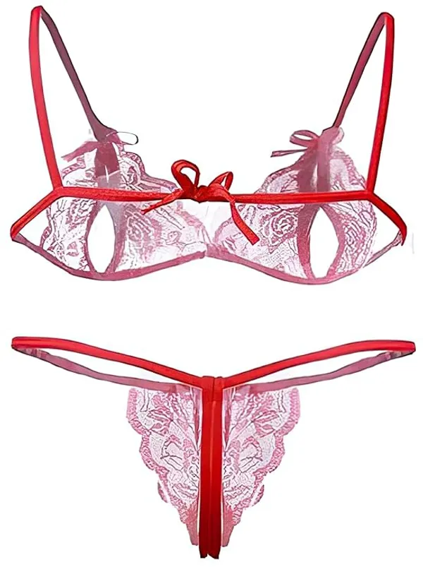 Red_Solid_Regular_Self_Design_Lingerie_Set_|_For_Women