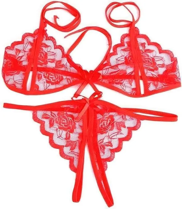 Red_Solid_Regular_Self_Design_Lingerie_Set_|_For_Women