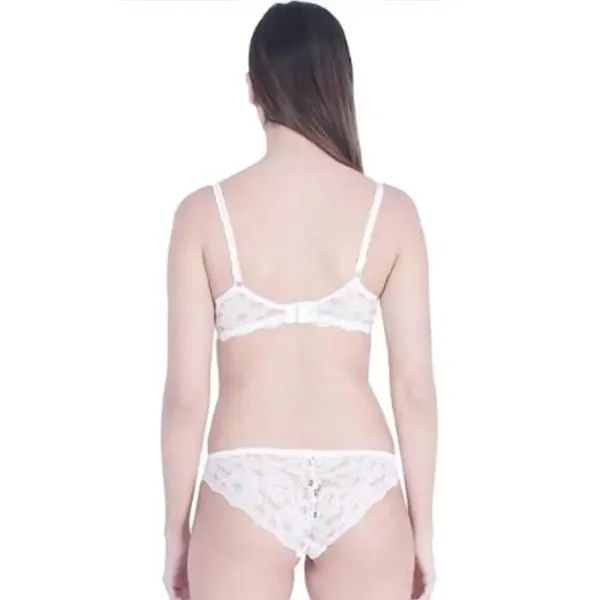 White_Solid_Regular_Self_Design_Lingerie_Set_|_For_Women