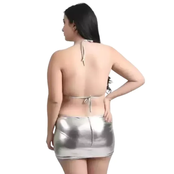 Silver_Regular_Solid_Baby_Doll_Lingerie_Set_|_For_Women