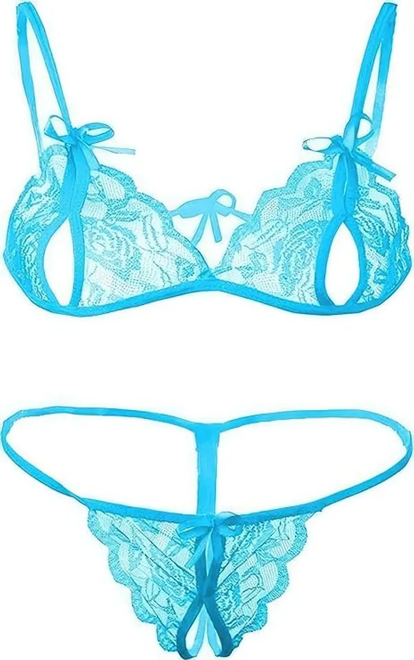 Blue_Solid_Regular_Self_Design_Lingerie_Set_|_For_Women